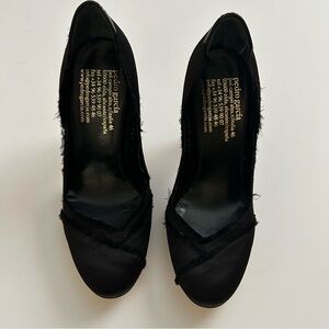 Pedro Garcia Black Satin round toe high heel pumps  size 36